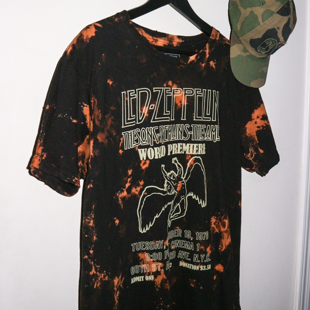 Unisex Hand-Dyed & Distressed Led Zepellin T